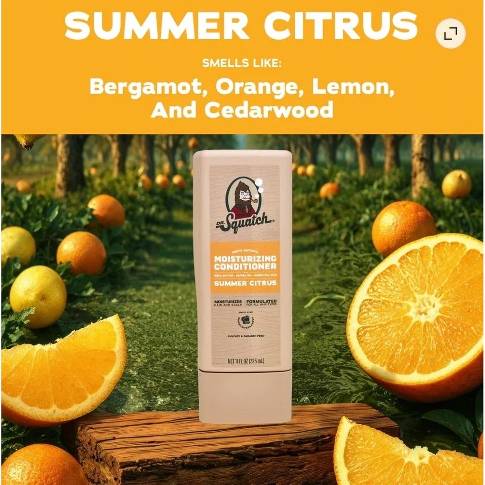 Dr. Squatch Men's Natural Moisturizing Conditioner Summer Citrus Cool Fresh Aloe